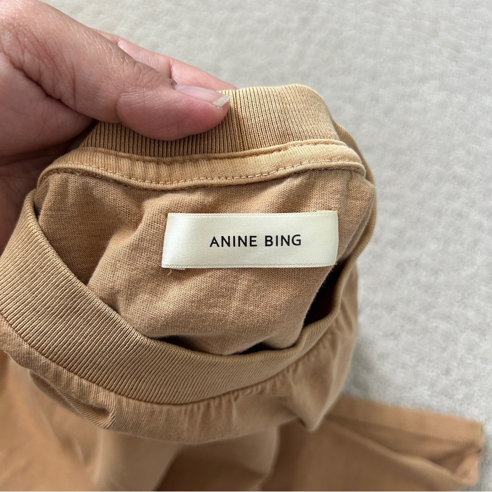 Anine Bing Hudson T-Shirt Tee Small Crewneck Short Sleeve Solid Mustard - Picture 7 of 9